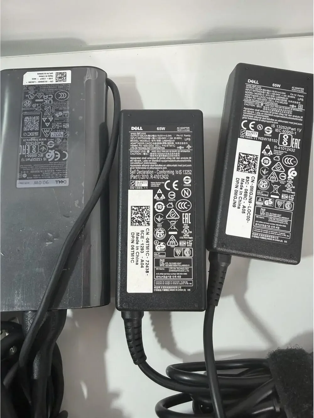 Lot of 21 Dell Laptop AC Adapters Power Supplies Mixed 45W 65W 90W 130W OEM